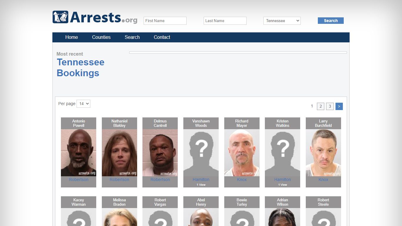 Tennessee Arrests and Inmate Search